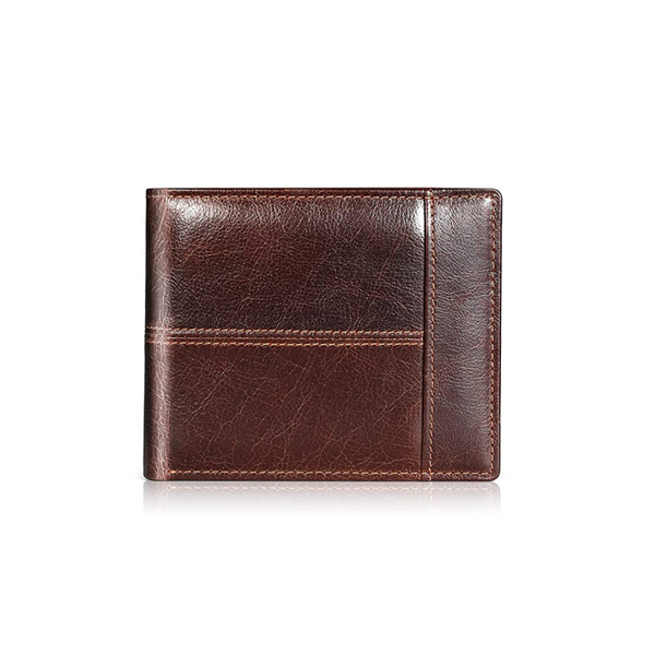 Cartera plegable de cuero genuino RFID para hombre (5 colores)