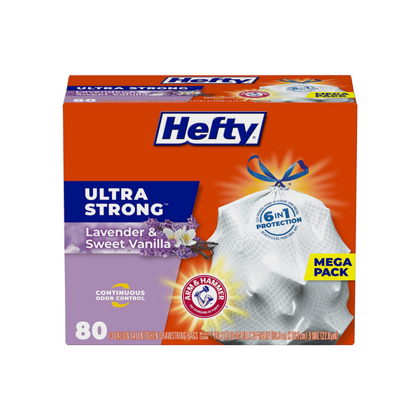 80 Hefty Ultra Strong Tall Kitchen 13 Gallon Trash Bags
