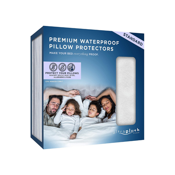 Juego de 2 protectores de almohada impermeables UltraPlush Premium