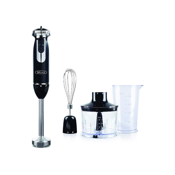BELLA 10-Speed Immersion Blender with Whisk & Blending Attachments