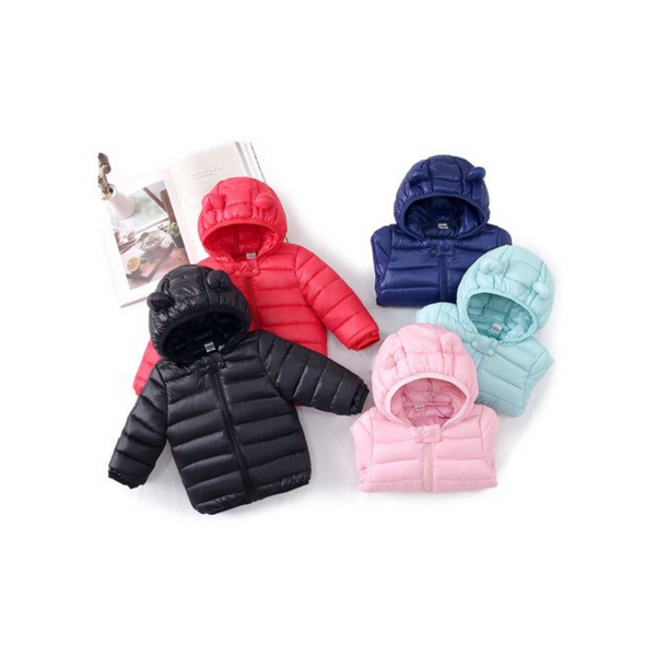 Baby And Toddler Stylish 3D Ear Print Solid Hooded Coat (7 Colors)