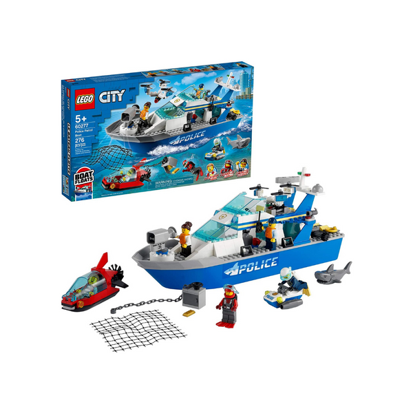 Kit de construcción de barco patrulla de la policía LEGO City