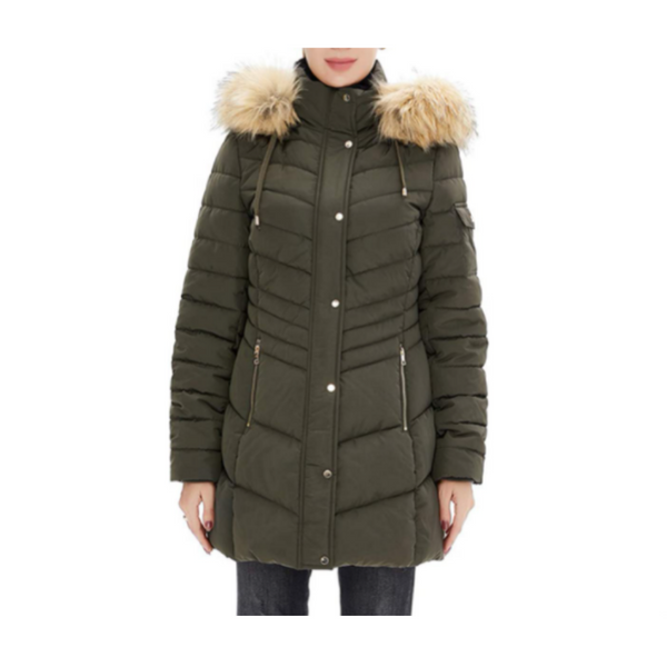 Women's Puffer Jackets With Removable Fur Trim Hood (6 Colors)