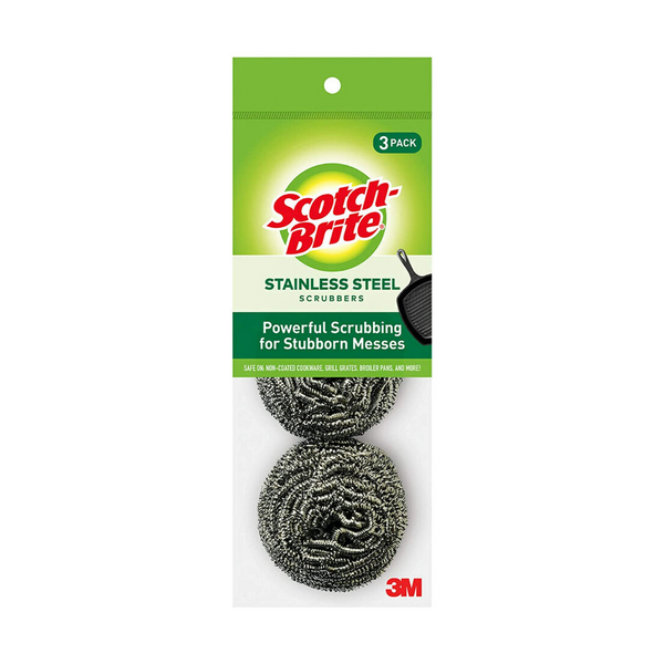 3 Pack Of Scotch-Brite Stainless Steel Scrubbers
