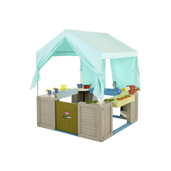 Casa tipo bungalow con patio trasero de Little Tikes