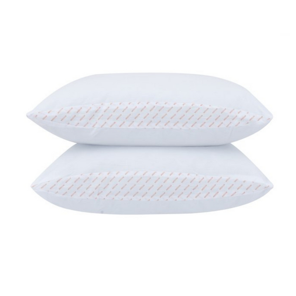 Juego de 2 almohadas de algodón de 200 hilos.