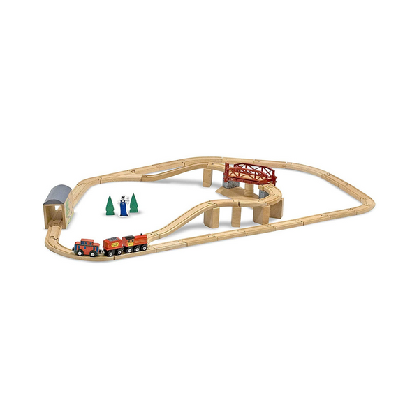 Melissa & Doug Swivel Bridge Wooden Train Set