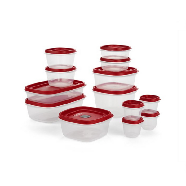 Juego variado de recipientes Rubbermaid EasyFindLids de 26 piezas