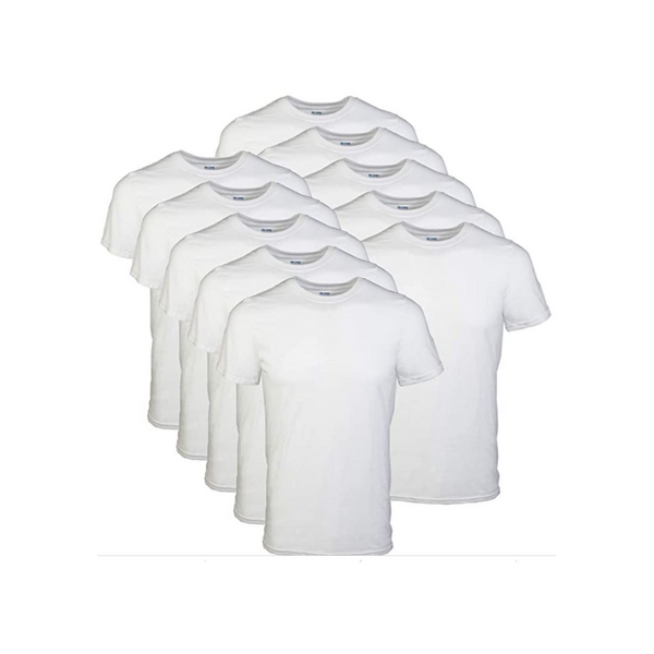 12 Pack Of Gildan Men’s White Crew T-Shirts