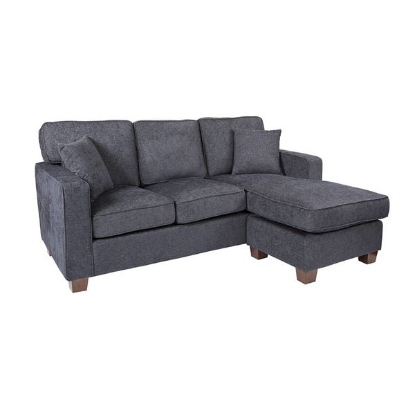 OSP Home Furnishings Russell Reversible Sectional Sofa with 2 Pillows (2 Colors)