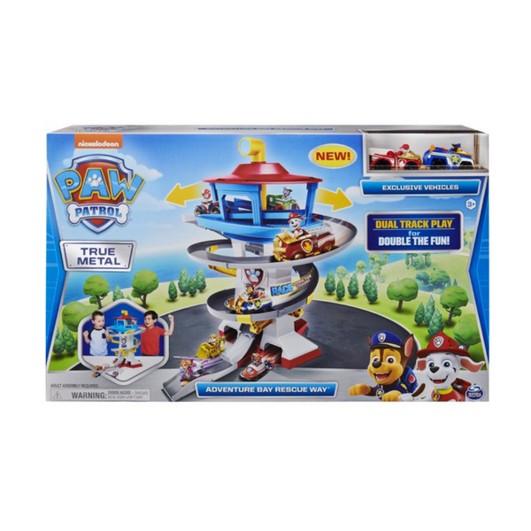 PAW Patrol, True Metal Adventure Bay Rescue Way Playset with 2 Vehicles