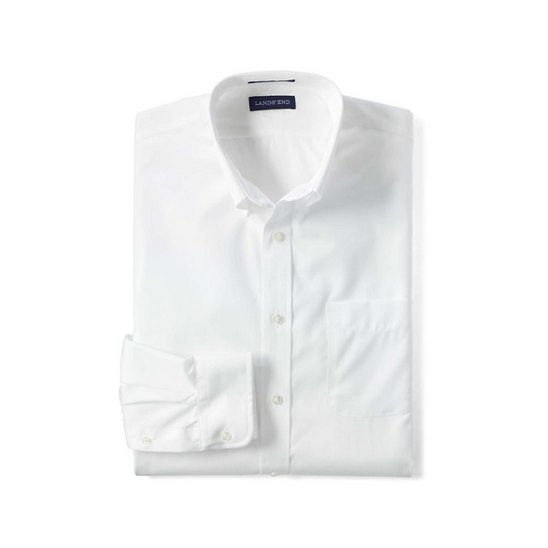 Lands' End Men’s Non-Iron White Dress Shirts On Sale