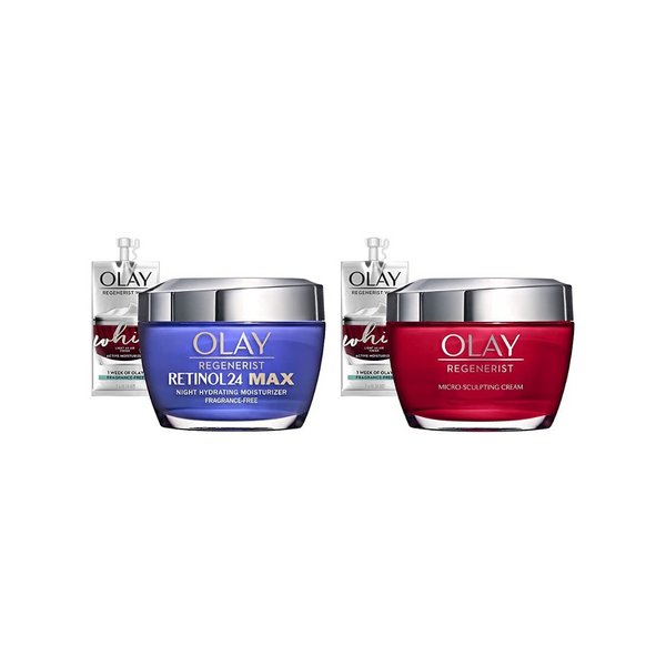 Set Of 2 Olay Regenerist Retinol 24 Max Moisturizer And Night Face Cream
