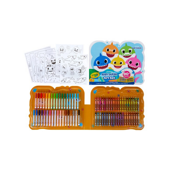 90 Piece Crayola Baby Shark Art Gift Set