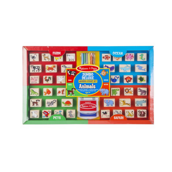 Melissa & Doug Jumbo Deluxe Animals Wooden Stamp Set