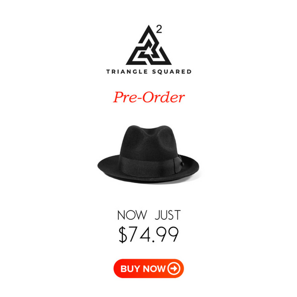 Patrocinado: Reserva: Sombrero negro con firma cuadrada y triangular