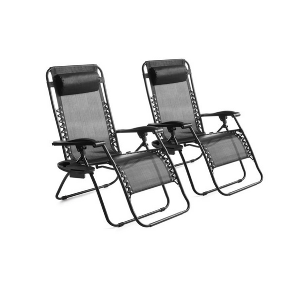 2 Pack Steel Zero-Gravity Chairs