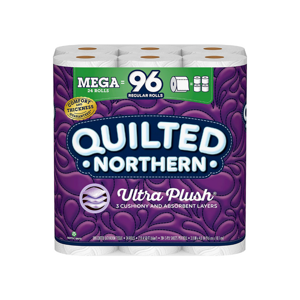 24 Mega Rolls Quilted Northern Ultra PlushToilet Paper