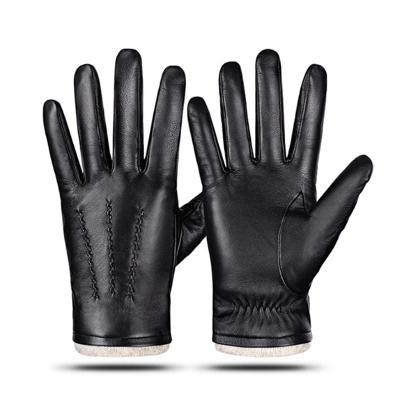 Cashmere Lining Leather Touchscreen Gloves (3 Colors)