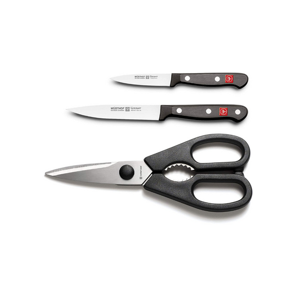 Juego de cuchillos y tijeras de cocina gourmet Wusthof de 3 piezas