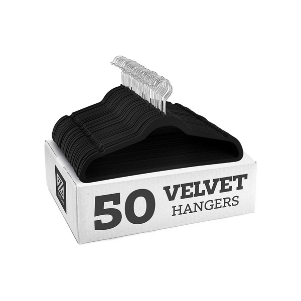 50 Pack Non-Slip Velvet Hangers - Suit Hangers Ultra Thin Space Saving