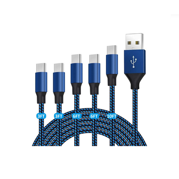Paquete de 5 cables USB C