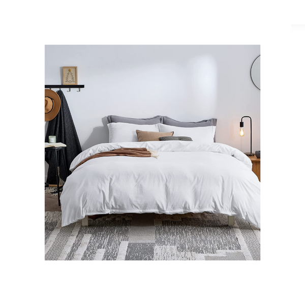 Bedsure 3 Piece King Size White Duvet Cover Set