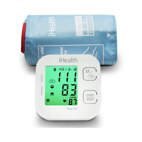 Monitor elegante de la presión arterial del brazo superior de la pista de iHealth, brazo grande ajustable amistoso amistoso