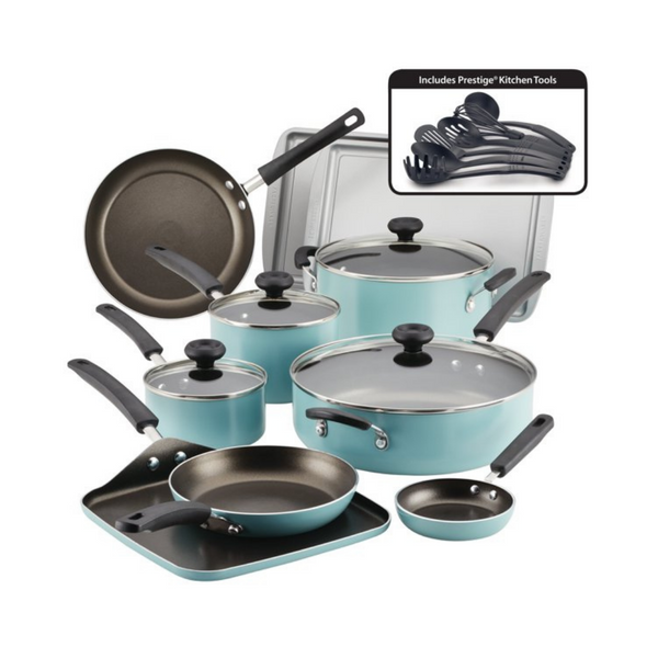 Farberware 20-Piece Aluminum Nonstick Cookware Pots and Pans Set
