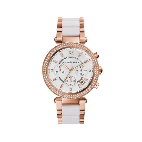 Michael Kors Parker Stainless Steel Watch With Glitz Accents