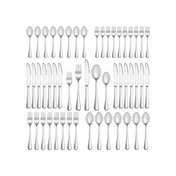 50 Piece Silverware Set Service for 10