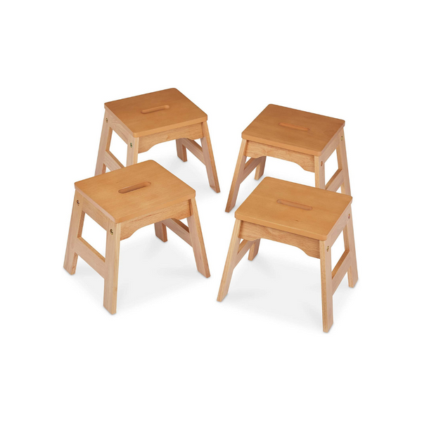Juego de 4 taburetes apilables de madera Melissa &amp; Doug