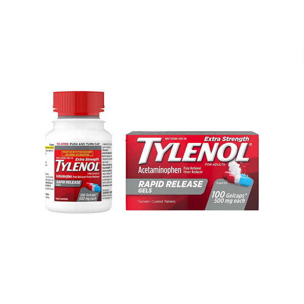 100 Tylenol Extra Strength Rapid Release Gels 500mg