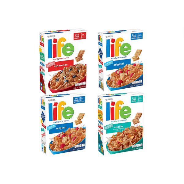 Paquete variado de cereales para el desayuno de 4 cajas de vida
