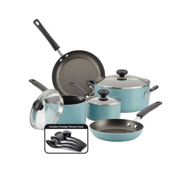 Juego de utensilios de cocina antiadherentes de fácil limpieza Farberware de 12 piezas