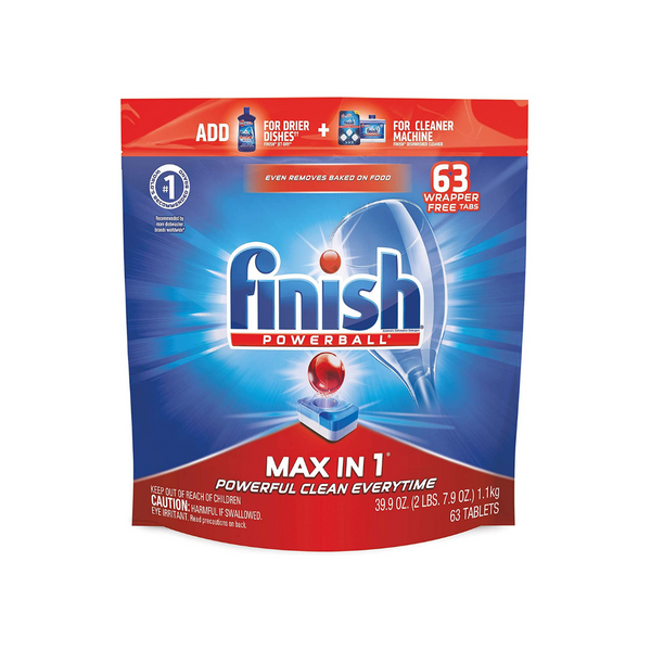 Finish Max in 1-63ct Dishwasher Detergent Powerball