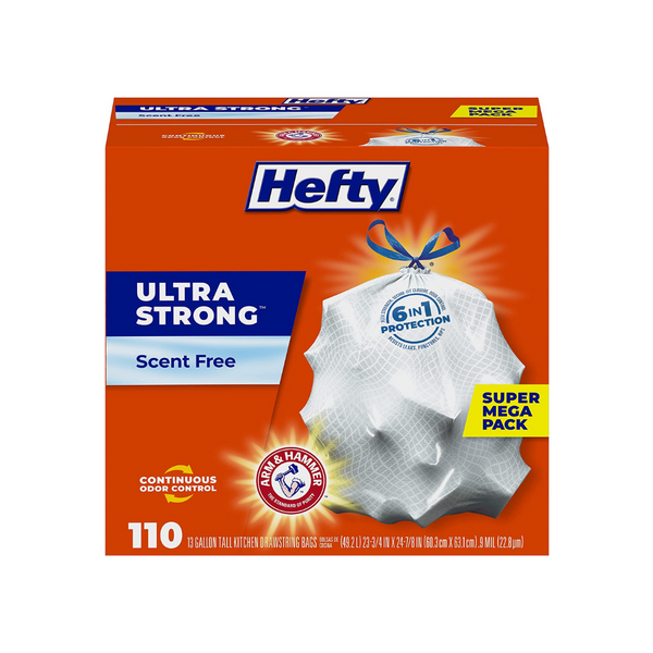 110 Hefty Ultra Strong Tall Kitchen 13 Gallon Trash Bags