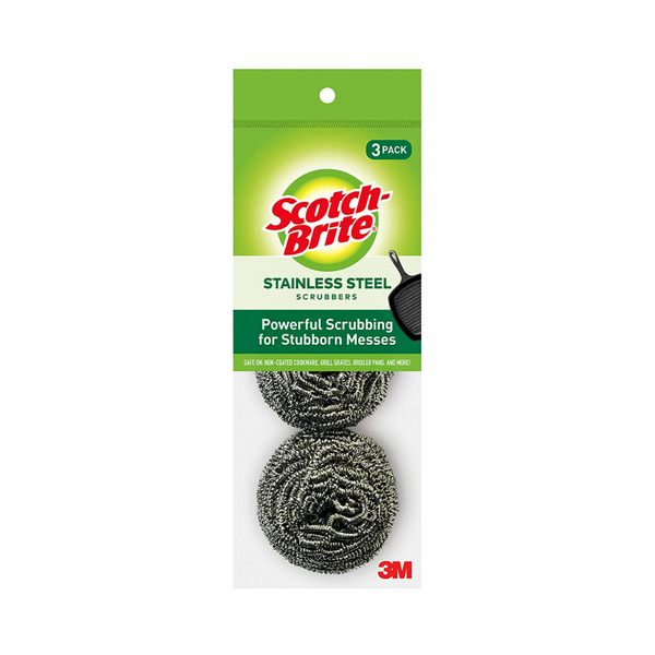 Paquete de 3 estropajos de acero inoxidable Scotch-Brite