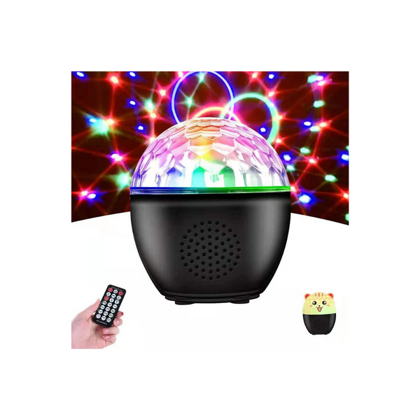 Altavoz Bluetooth giratorio con luces de bola de discoteca