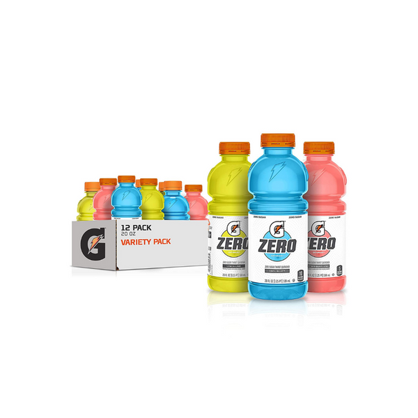 Paquete variado de 12 botellas de Gatorade Zero Sugar
