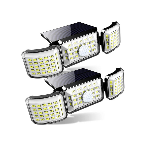 2 Pack Of 188 LED Solar Motion Sensor Lights
