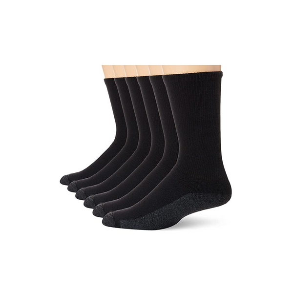 6-Pack of Hanes Men’s Max Cushion Crew Socks