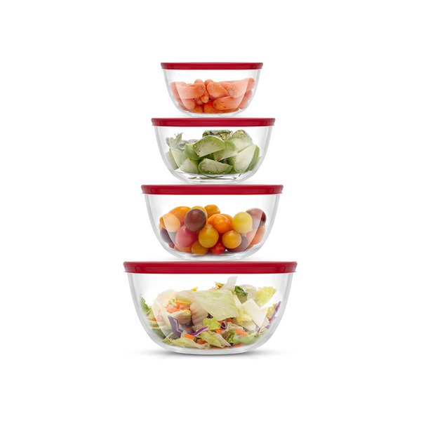 8 Piece Glass Mixing Bowls with Lids Set