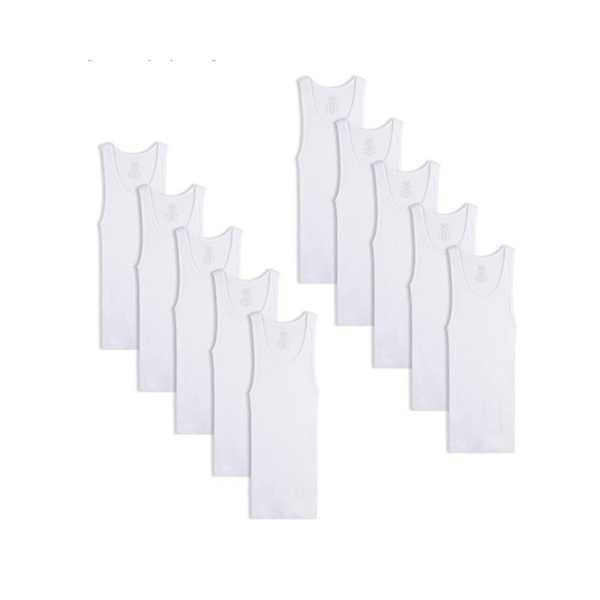 10 Fruit of the Loom Boys' Cotton Tank Top Undershirts