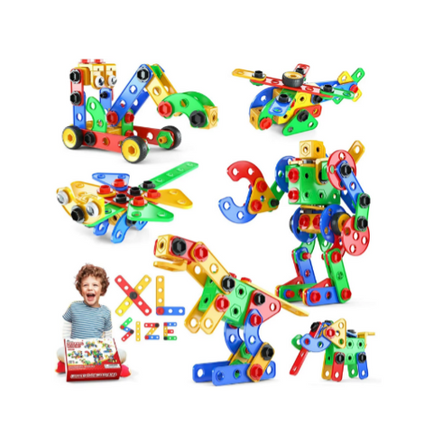 Juego de azulejos de construcción educativos de 116 piezas, kit de ingeniería