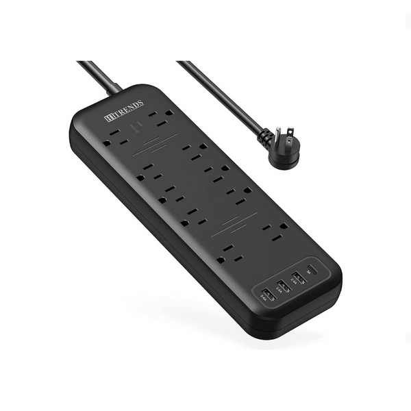 10 salidas, 3 puertos USB y 1 puerto USB-C Protector contra sobretensiones