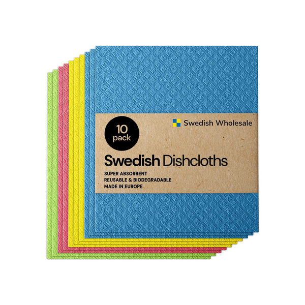 Swedish Wholesale Swedish Dish Cloths - 10 Pack Reusable