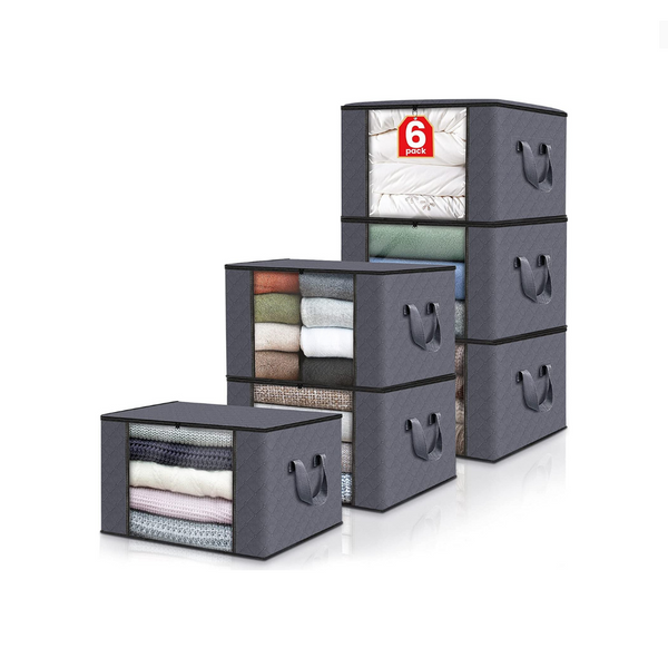 6 Large Totes Clothes Storage Bags