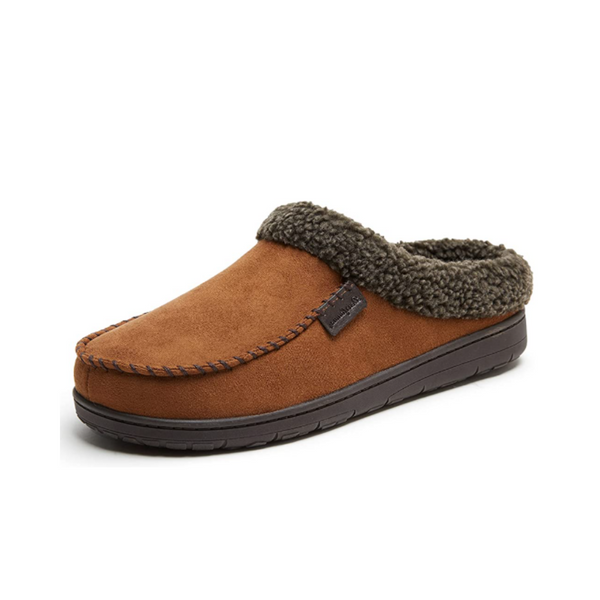 Dearfoams Zueco de gamuza de microfibra para hombre