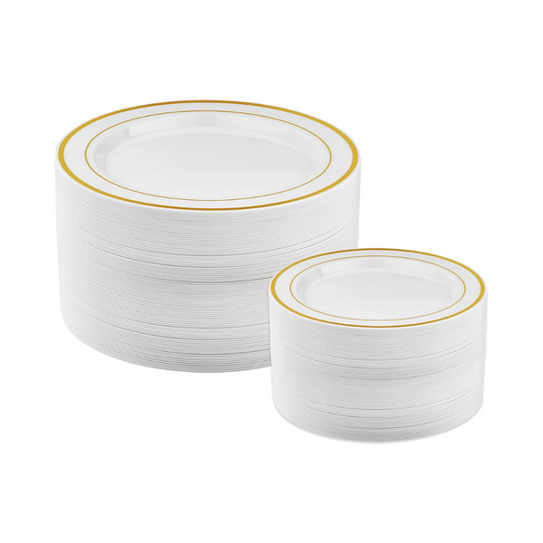 50 Piece Gold Plastic Plates
